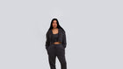 Grigio Cropped Zip Hoodie